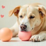 Cachorro ansioso brincando com um brinquedo interativo para alívio do estresse