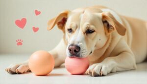 Cachorro ansioso brincando com um brinquedo interativo para alívio do estresse