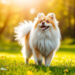 Lulu da Pomerânia sorridente, mostrando personalidade e cuidados da raça